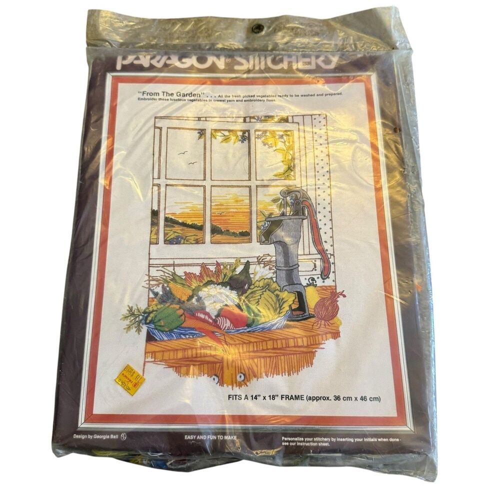 Paragon Stitchery‎ Crewel “From The Garden” #0826 NEW UNOPENED Needlepoint 1981